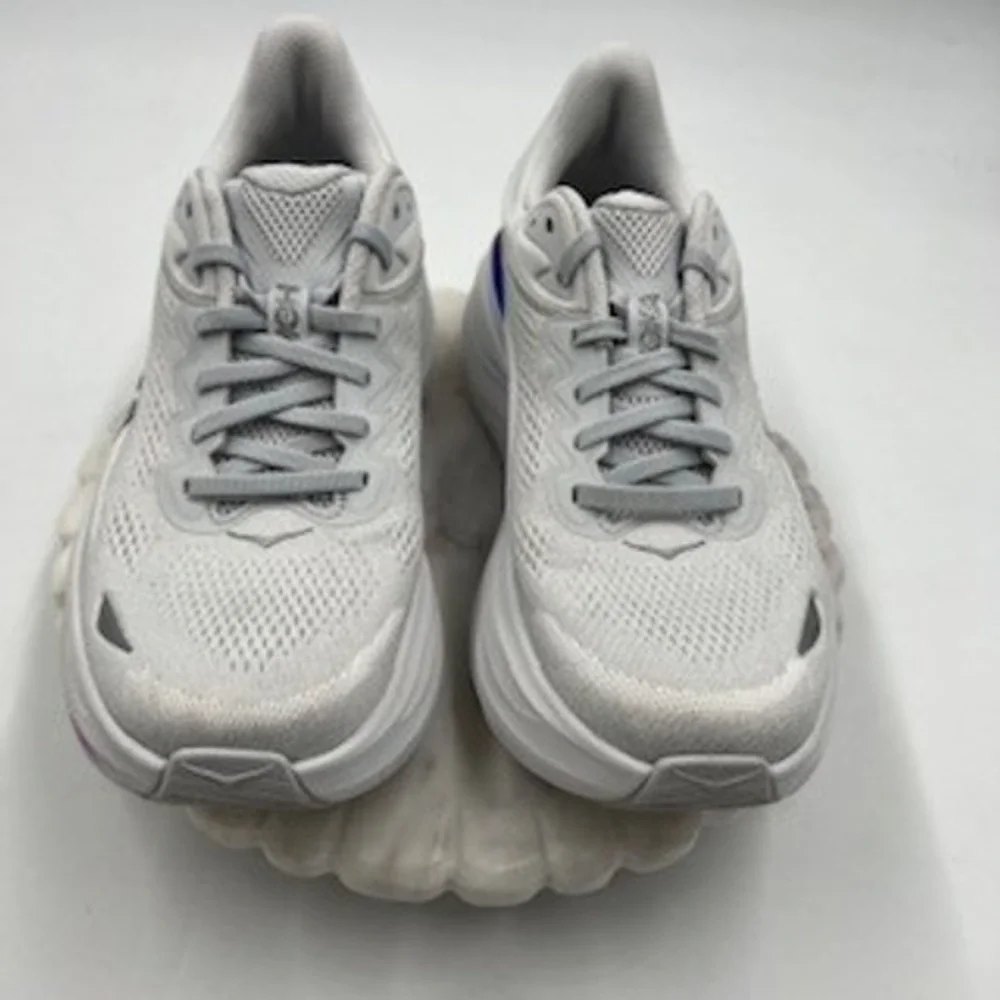 Hoka Bondi 8 Women 10B Cloud White Running Shoes 1162012-CYWH Sneaker - Picture 2 of 9